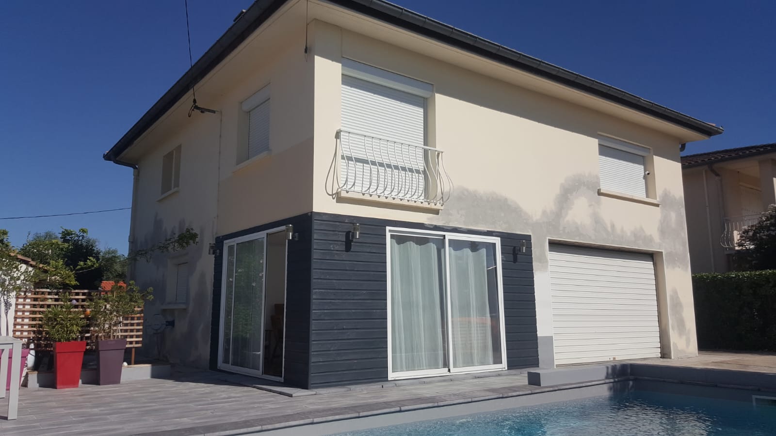 Façade avant travaux côté piscine
